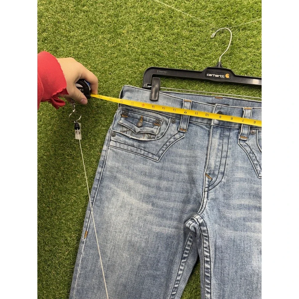 True Religion Jeans Mens 33 Ricky Flap Pockets Relaxed Straight Denim Y2K